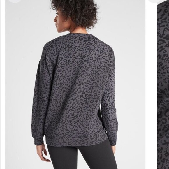 ATHLETA PURE LUXE LEOPARD PRINT SWEATSHIRT - Picture 6 of 9